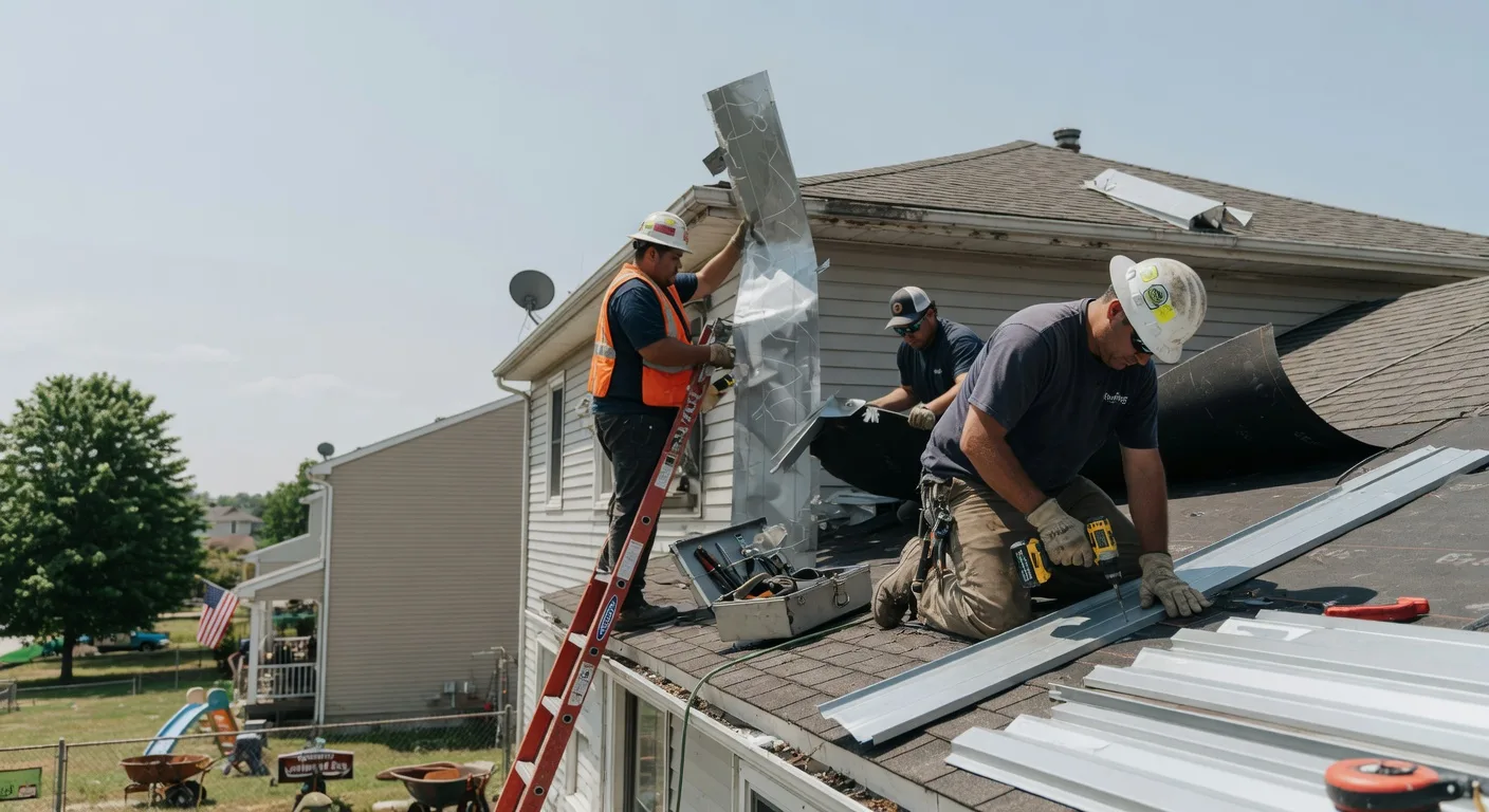 Storm Damage Metal Roof Repair in North Rose, NY